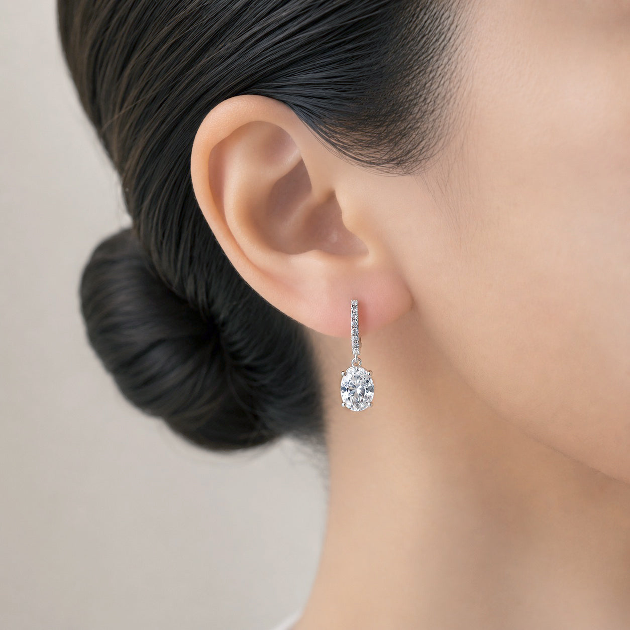 ラボグロウンダイヤモンド ピアス 1ct×2 Dカラー VVS2 オーバル プラチナ NAYA DIAMOND 画像4