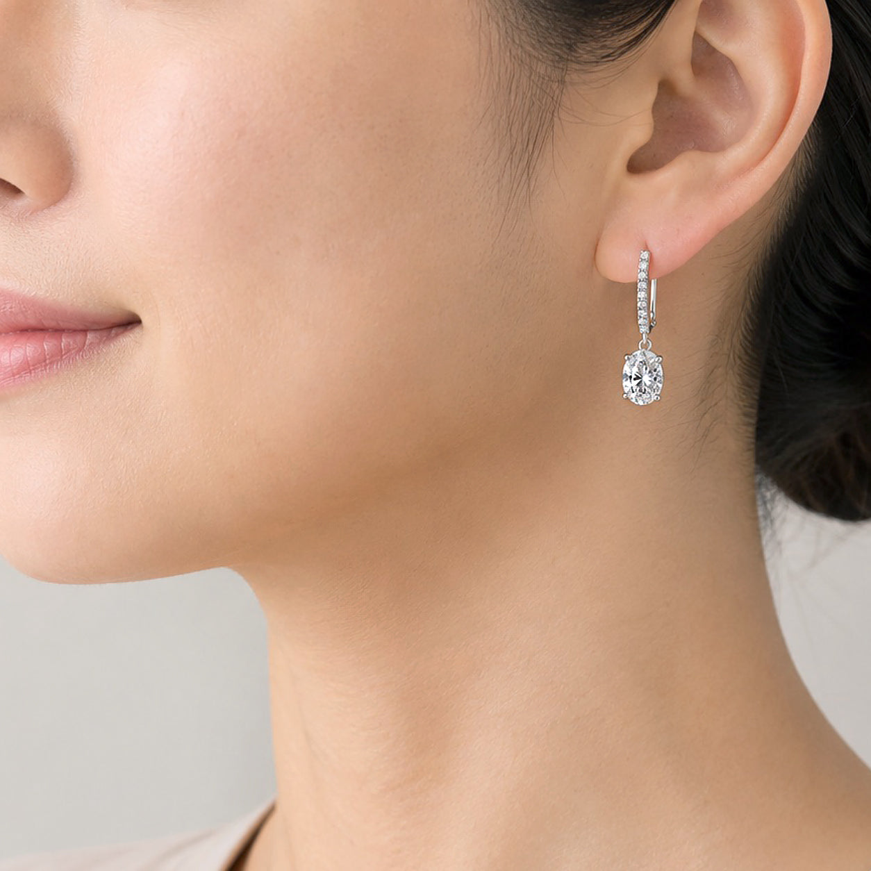 ラボグロウンダイヤモンド ピアス 1ct×2 Dカラー VVS2 オーバル プラチナ NAYA DIAMOND 画像5