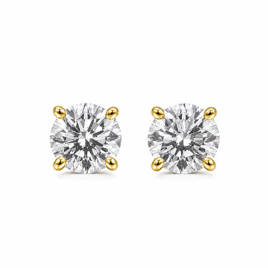 〖0.7ct ×2p/ Fカラー VS1/エクセレントカット〗ラボグロウンダイヤモンド ピアスペア|K18イエローゴールド|ラウンドブリリアント|鑑定書無し|定番人気 ご注文後約30日~50日で納品|NAYA-014b