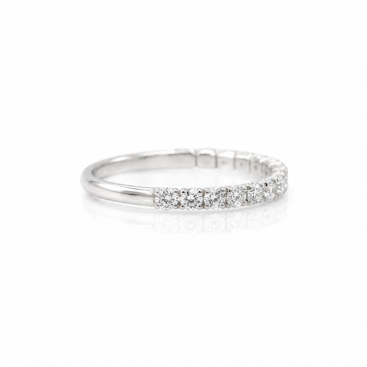 ハーフエタニティリング〖0.4ct/0.03ct×15石2mm 〗ラボグロウンダイヤモンド|プラチナPT900/PT950 / K18イエローゴールド|受注制作/約50日でお届け|NAYA-1002|RNR00149|
