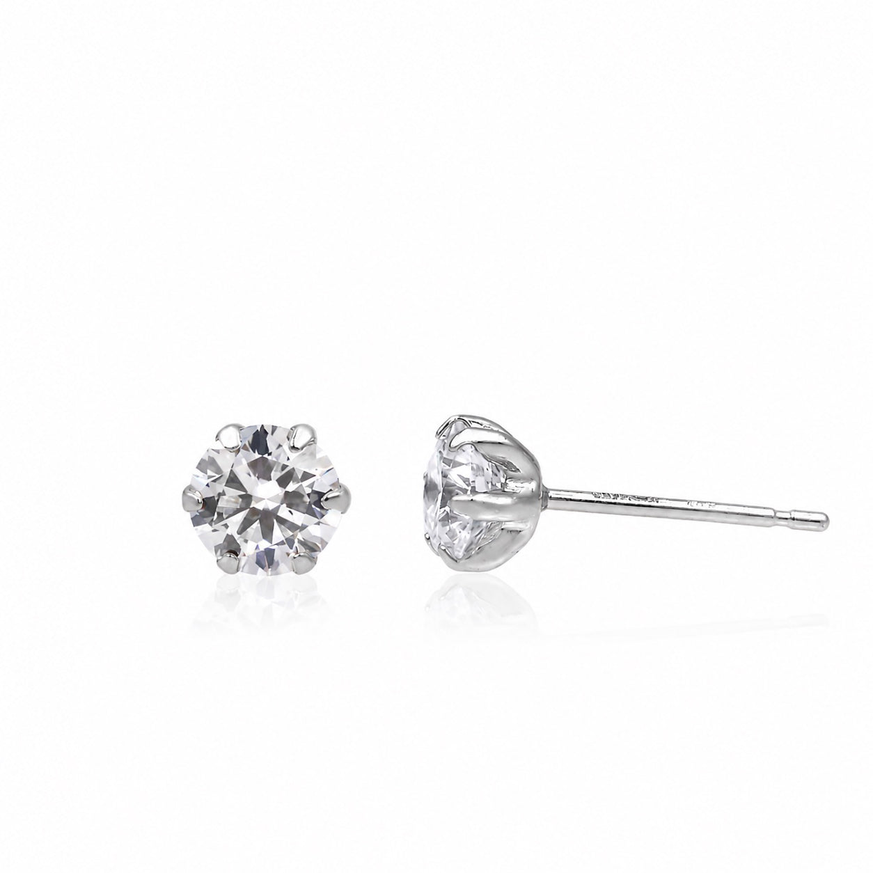 6本爪〖0.3ct×2p / Dカラー VVS2/エクセレントカット〗ラボグロウンダイヤモンド ピアスペア|PT900 / K18イエローゴールド|ラウンドブリリアント|鑑定書付|定番人気 受注制作/約30日でお届け