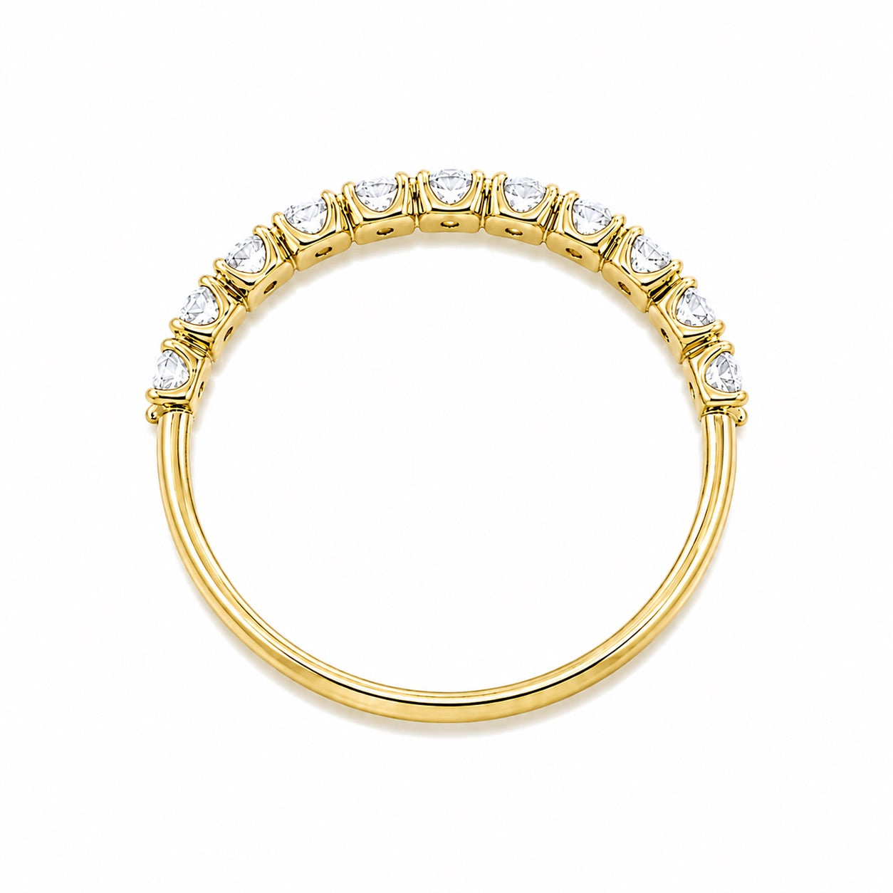 ハーフエタニティリング〖0.7ct/0.06ct×11石 2.5mm〗ラボグロウンダイヤモンド|プラチナPT900/PT950 / K18イエローゴールド|受注制作/約50日でお届け|NAYA-1002|RNR00149