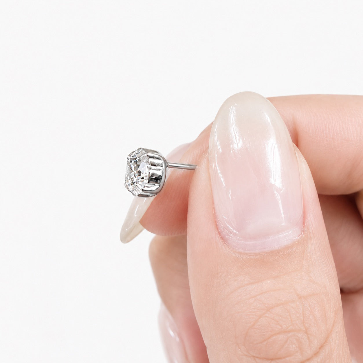 〖0.5ct / Fカラー VS1/エクセレントカット〗ラボグロウンダイヤモンド ピアス片方|プラチナ900 / K18イエローゴールド|ラウンドブリリアント|鑑定書無し|定番人気 受注制作/約50日でお届け|NAYA-007