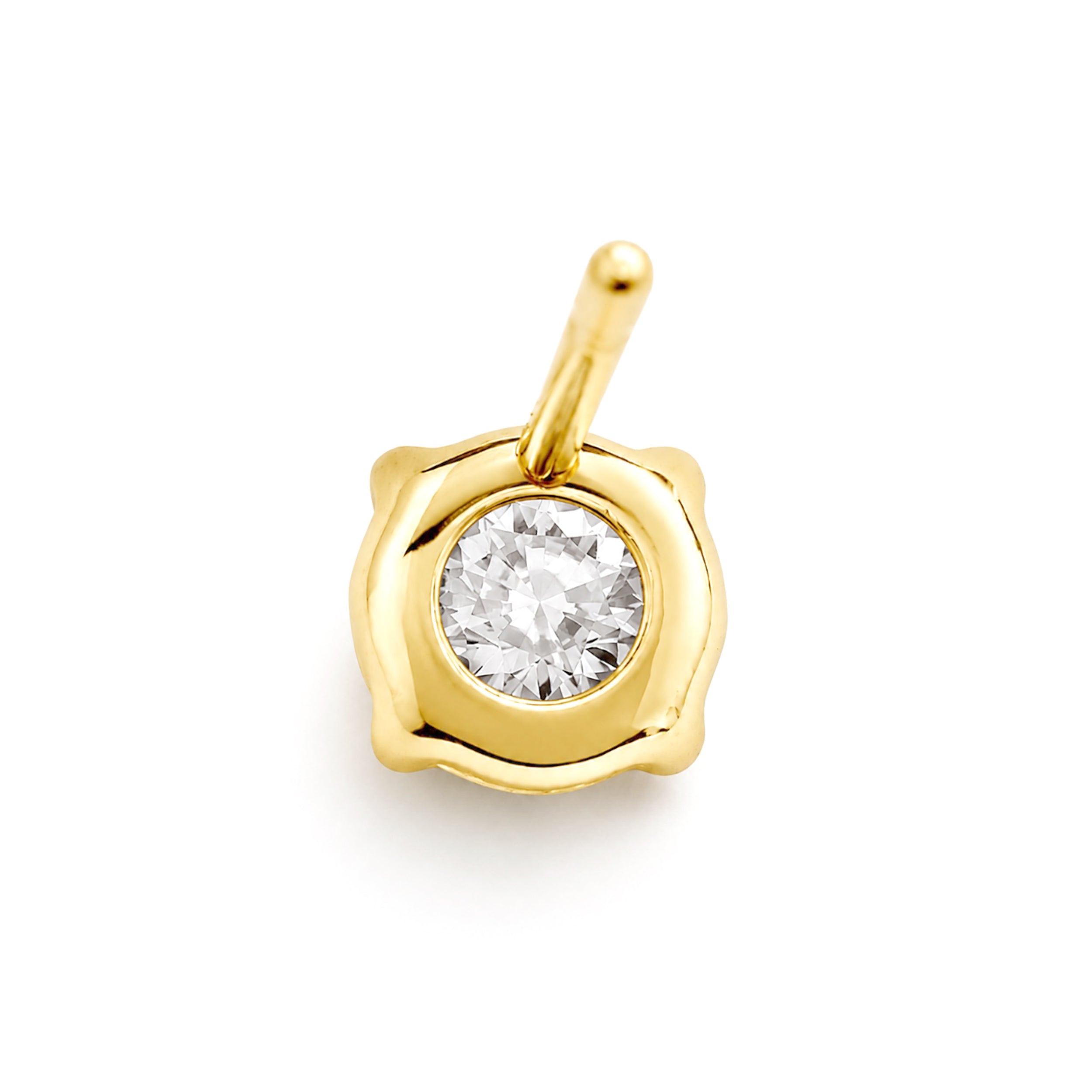 〖0.5ct / Fカラー VS1/エクセレントカット〗ラボグロウンダイヤモンド ピアス片方|プラチナ900 / K18イエローゴールド|ラウンドブリリアント|鑑定書無し|定番人気 受注制作/約50日でお届け|NAYA-007