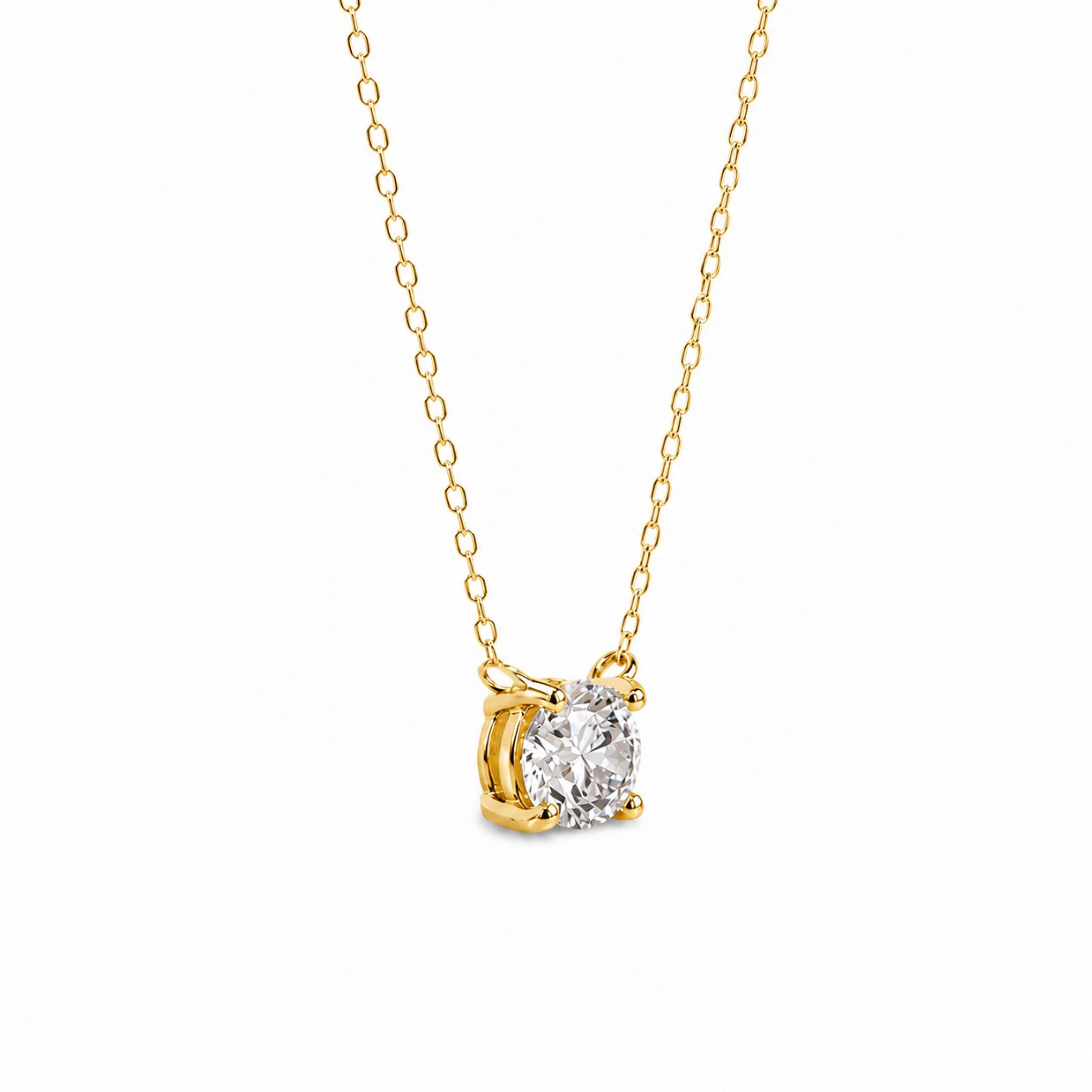 〖0.3ct / Dカラー VVS/エクセレントカット/鑑定書付き/二段腰〗ラボグロダイヤモンド ペンダント両吊りタイプ|プラチナ900 / K18イエローゴールド|ラウンドブリリアント|鑑定書無し|定番人気 受注制作/約50日でお届け|NAYA-015