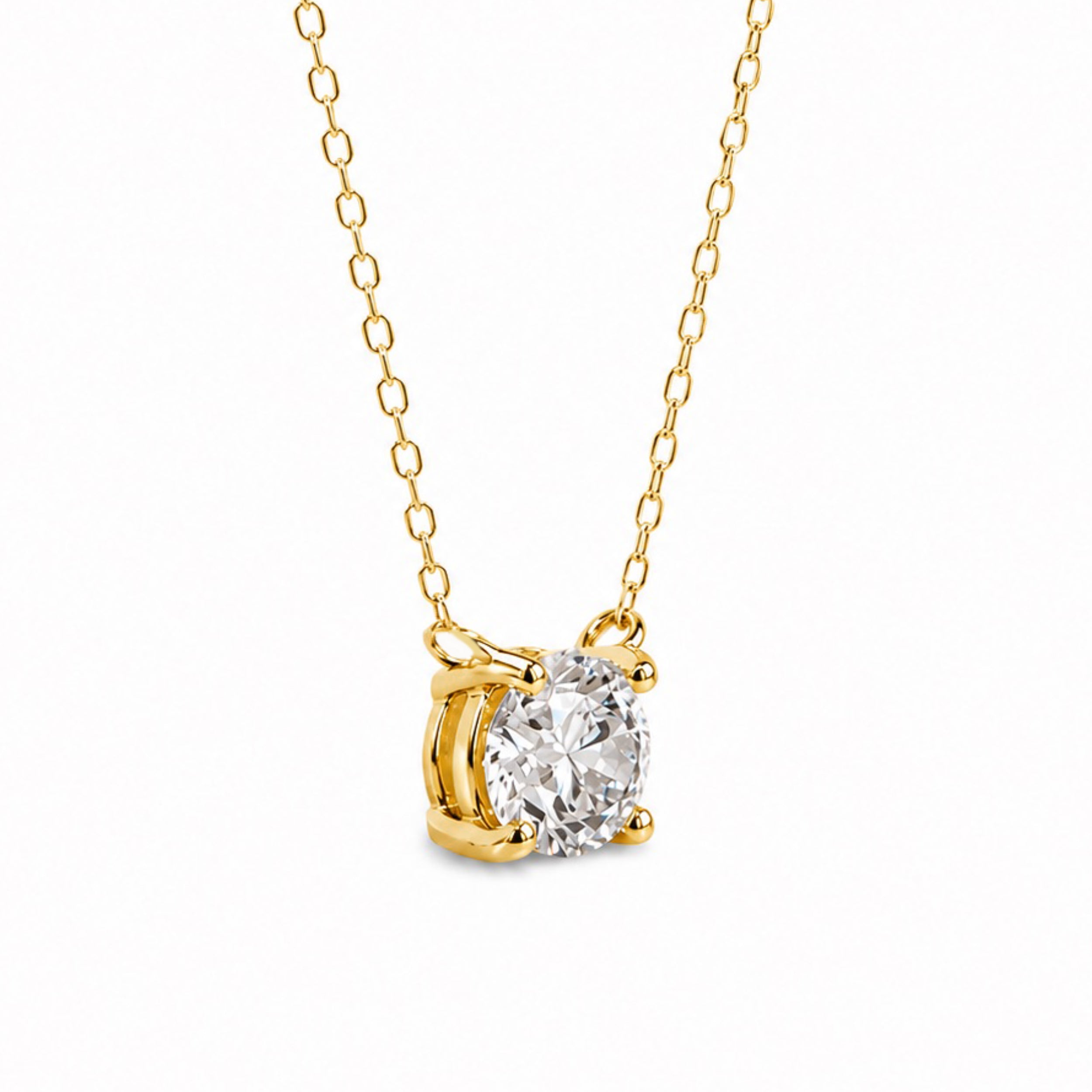 〖0.5ct / Dカラー/VVS2/エクセレントカット/鑑定書付き/二段腰〗ラボグロダイヤモンド ペンダント両吊りタイプ|プラチナ900 / K18イエローゴールド|ラウンドブリリアント|鑑定書無し|定番人気 受注制作/約50日でお届け|NAYA-015