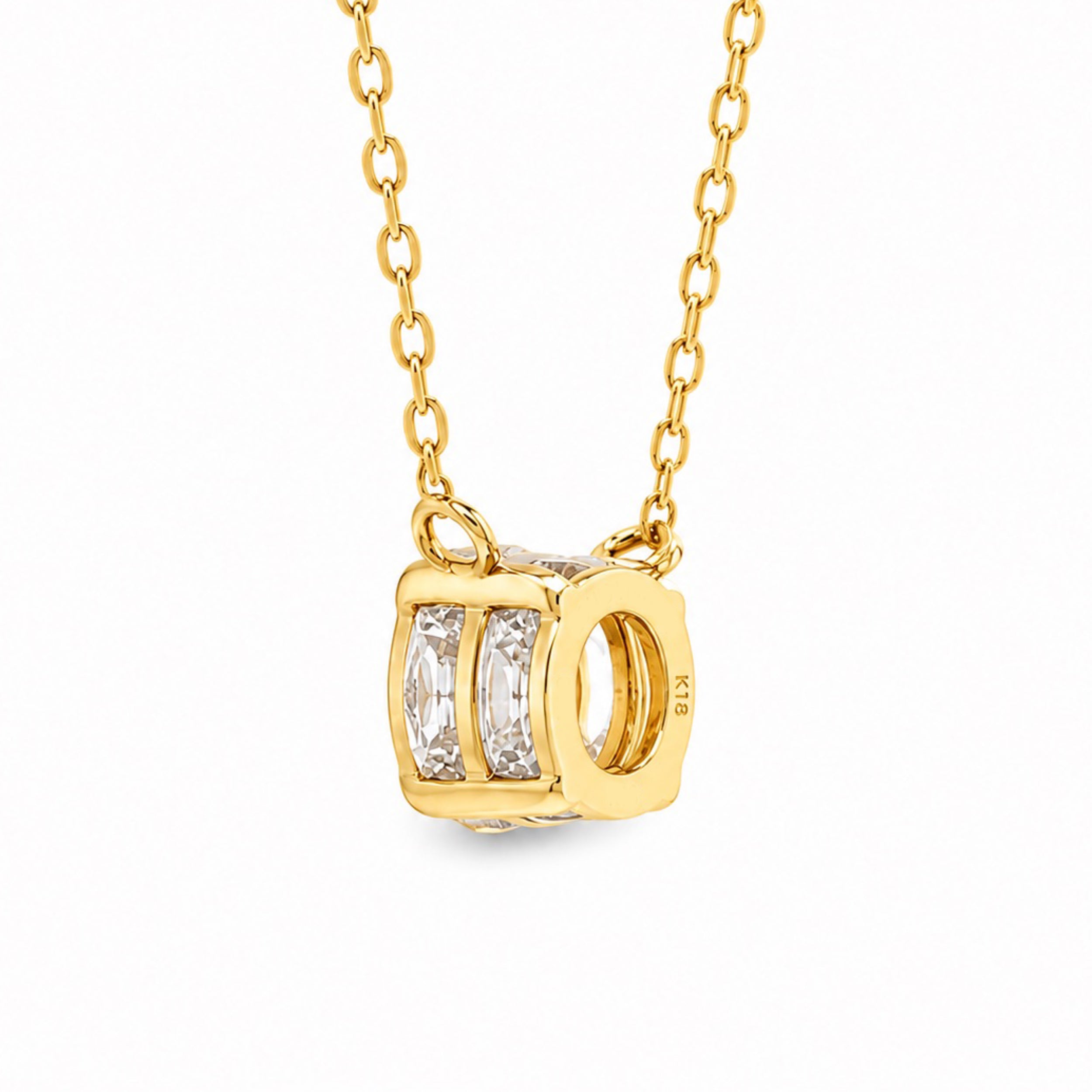 〖0.3ct / Dカラー VVS/エクセレントカット/鑑定書付き/二段腰〗ラボグロダイヤモンド ペンダント両吊りタイプ|プラチナ900 / K18イエローゴールド|ラウンドブリリアント|鑑定書無し|定番人気 受注制作/約50日でお届け|NAYA-015