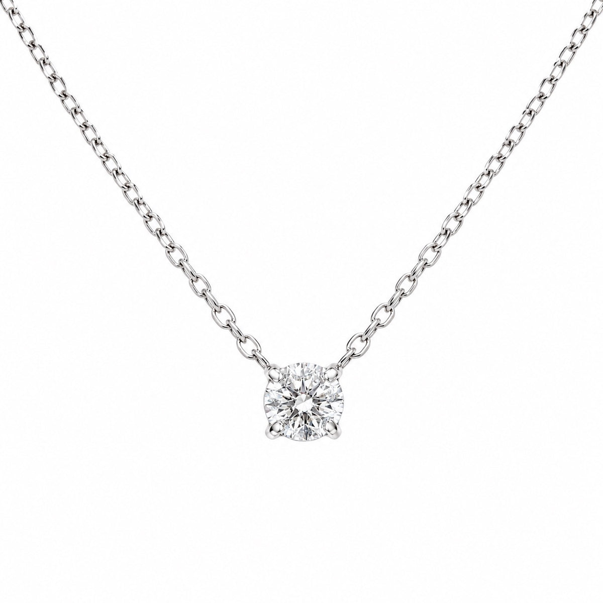 〖0.3ct / Dカラー VVS/エクセレントカット/鑑定書付き/二段腰〗ラボグロダイヤモンド ペンダント両吊りタイプ|プラチナ900 / K18イエローゴールド|ラウンドブリリアント|鑑定書無し|定番人気 受注制作/約30日でお届け|NAYA-015