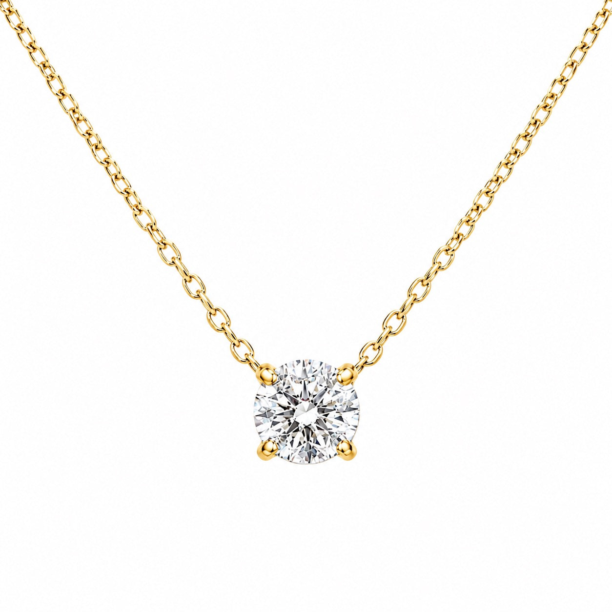 〖0.5ct / Fカラー/VS1/エクセレントカット/鑑定書無し/二段腰〗ラボグロダイヤモンド ペンダント両吊りタイプ|プラチナ900 / K18イエローゴールド|ラウンドブリリアント|鑑定書無し|定番人気 受注制作/約30日でお届け|NAYA-015