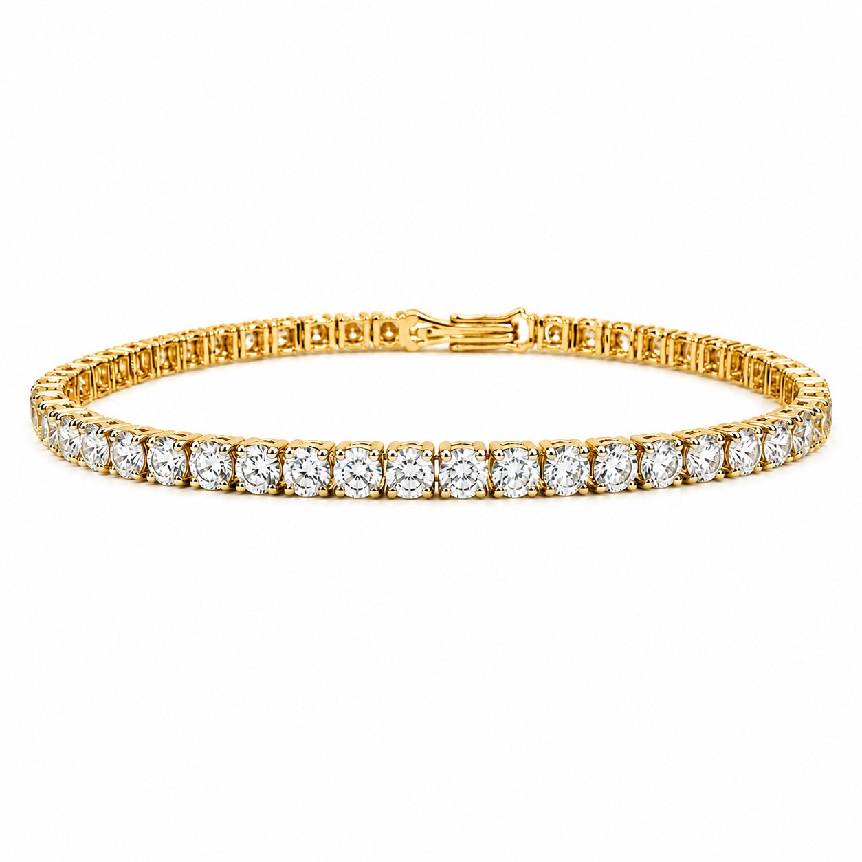 【お客様専用ページ】テニスブレスレット 約3.8ct 15.5cm K18 + PINKYフルエタニティ 約0.5ct PT950|セット割引