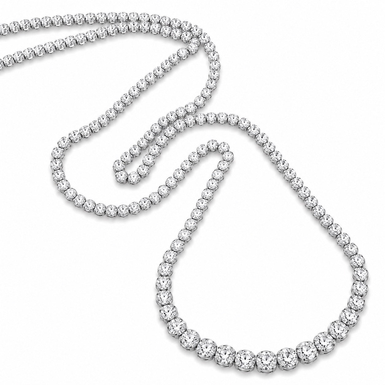 テニスネックレス〖約5.5ct / 計176石 /全長50㎝〗ラボグロウンダイヤモンド|プラチナ900 / K18イエローゴールド|FカラーVS1アップエクセレントカットType IIa 受注制作/約50日でお届け