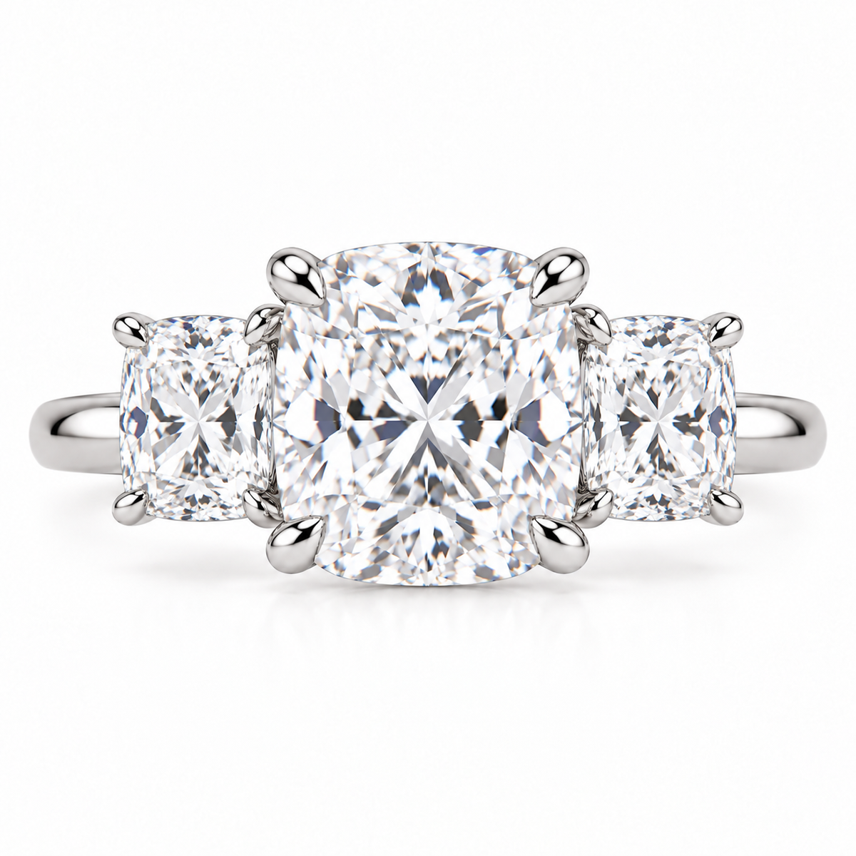 【お客様専用】〖3ct / Dカラー VVS2〗クッションカット ダイヤモンドリング|サイドストーン0.7ct クッションカット|PT950|8号|IGI鑑定書付