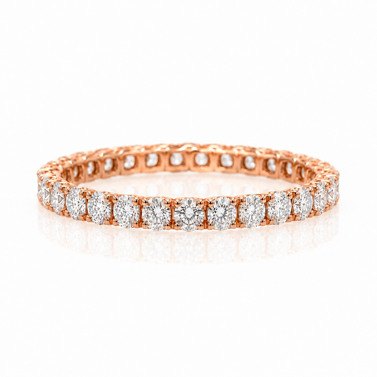 【お客様専用】エメラルドカット フルエタニティリング 約3ct 8号 K18PG + 2㎜ フルエタニティリング 1号 K18PG