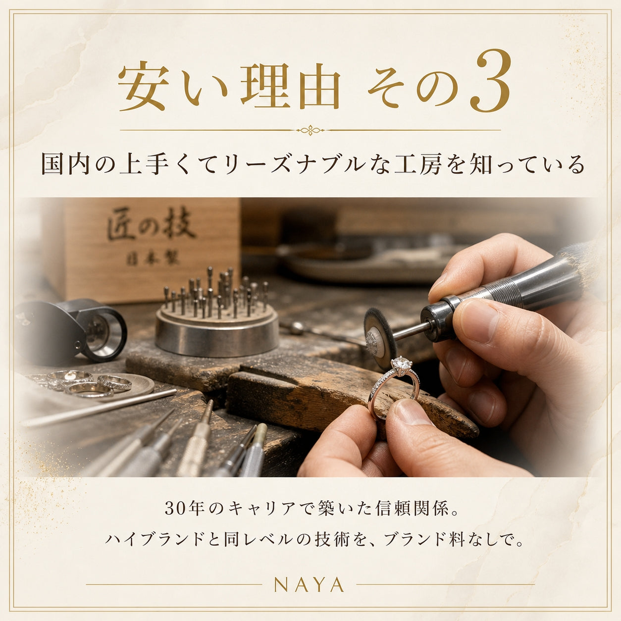 ハーフエタニティリング〖0.9ct/0.1ct×9石/D:3㎜ R:3㎜〗ラボグロウンダイヤモンド|プラチナPT900/PT950 / K18イエローゴールド|受注制作/約50日でお届け|NAYA-1002|RNR00149