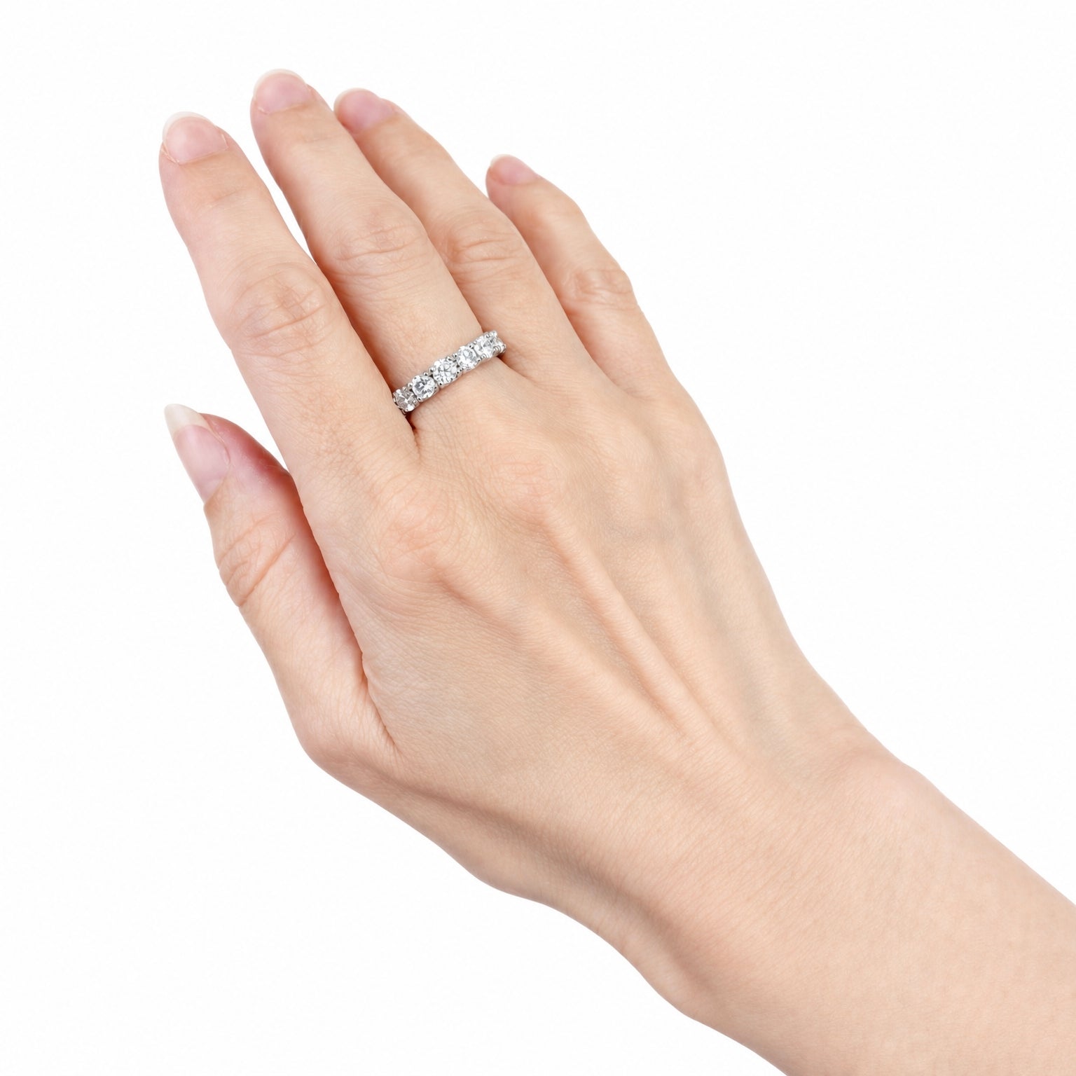フルエタニティリング〖3ct/0.2ct×16石 3.8㎜〗ラボグロウンダイヤモンド|プラチナ900 or 950 / K18イエローゴールド|Fカラー VS1アップ エクセレントカット|受注製造約50日