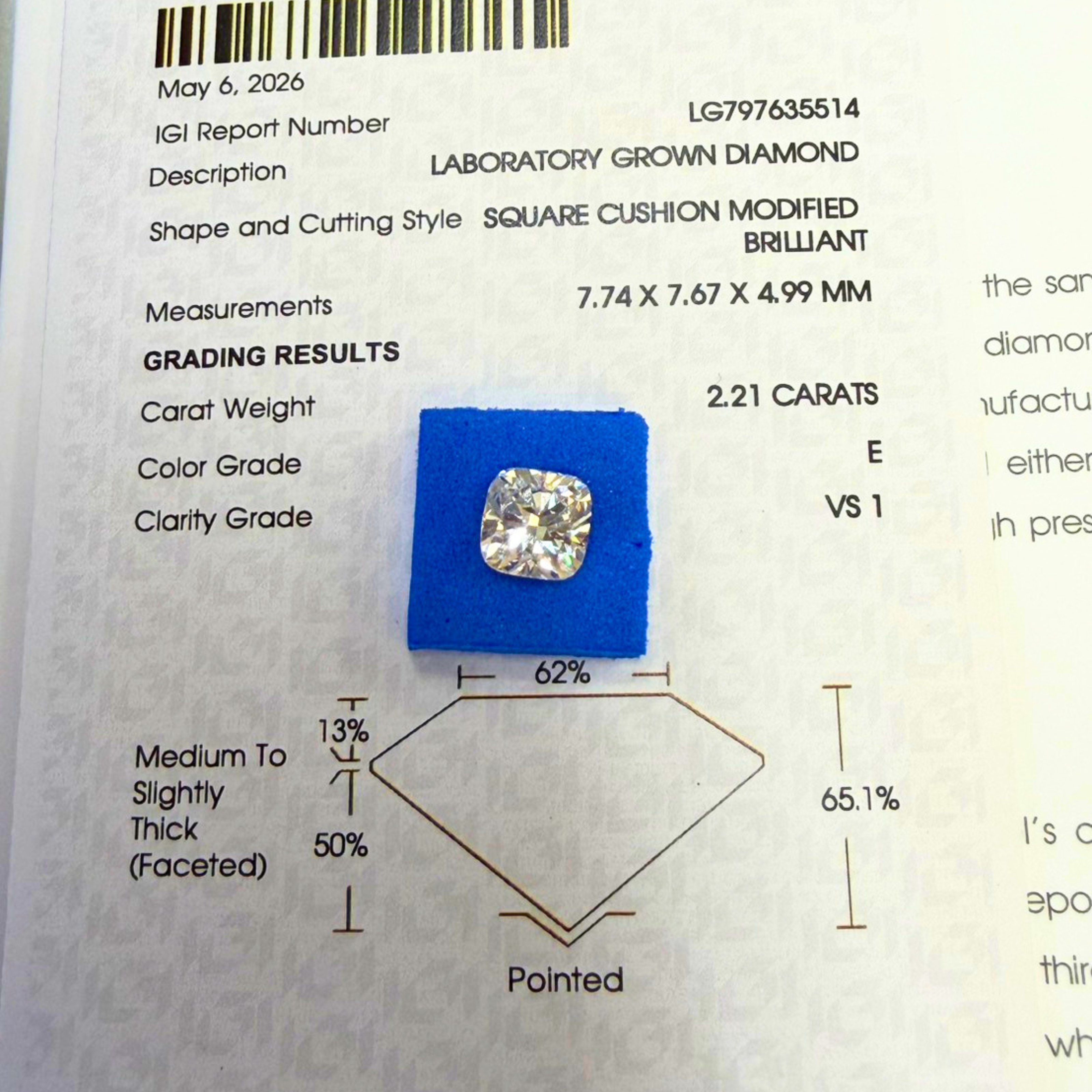 お客様専用ページ 2.21ct ラボダイヤモンドリング PT950 オーダーメイド