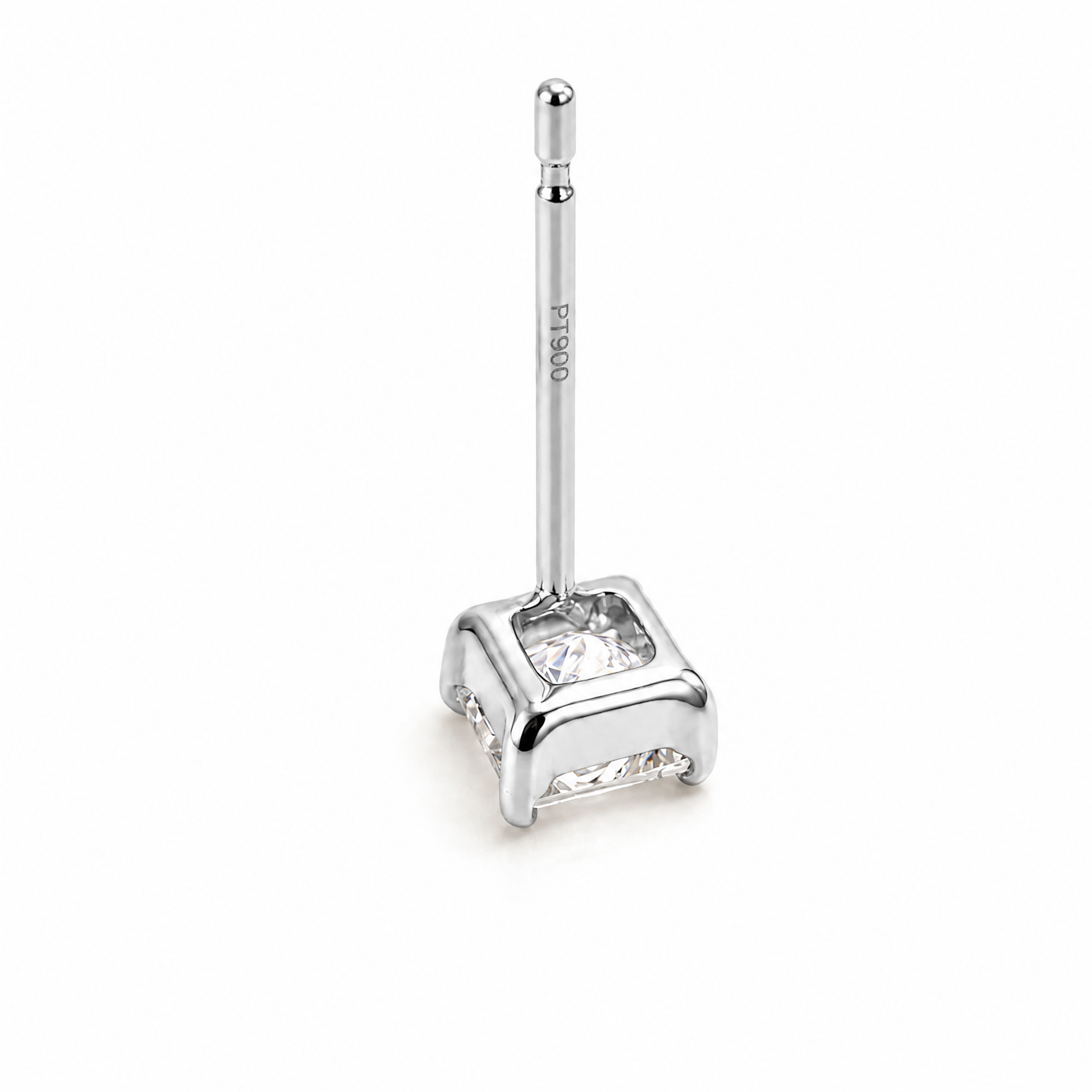 プリンセスカット〖0.30ct×2 トータル0.6カラット / Fカラー VS1 〗ラボグロウンダイヤモンド スタッドピアス|プラチナ900 / K18イエローゴールド|4本爪|鑑定書無し|納期約50日|限定30セット