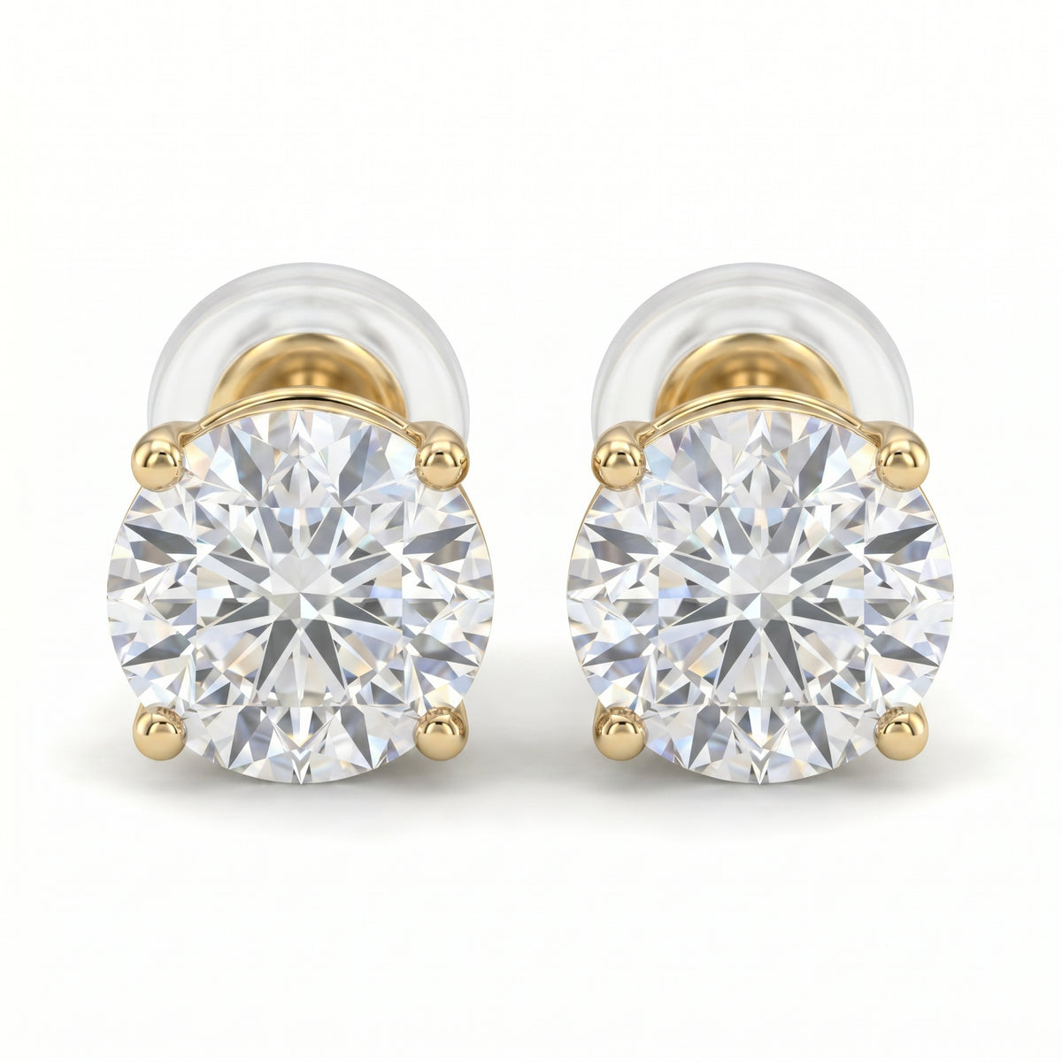 【お客様専用】〖1.5ct×2 Dカラー VVS2 エクセレント〗ラボグロウンダイヤモンド 2段腰ピアス+ 〖0.7ct×2×2セット Dカラー VVS2 エクセレント〗ダイヤモンドピアス|PT900・K18イエローゴールド