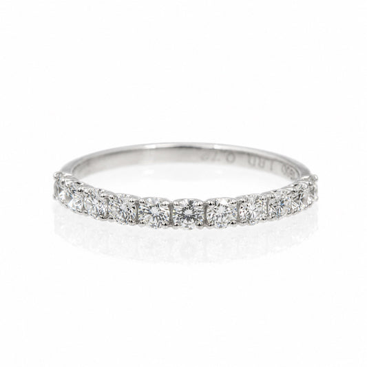 《0.7ct/0.06ct×11石 2.5mm》ラボグロウンダイヤモンド ハーフエタニティリング｜プラチナPT900/PT950 / K18イエローゴールド｜受注製造約50日｜NAYA-1002｜RNR00149