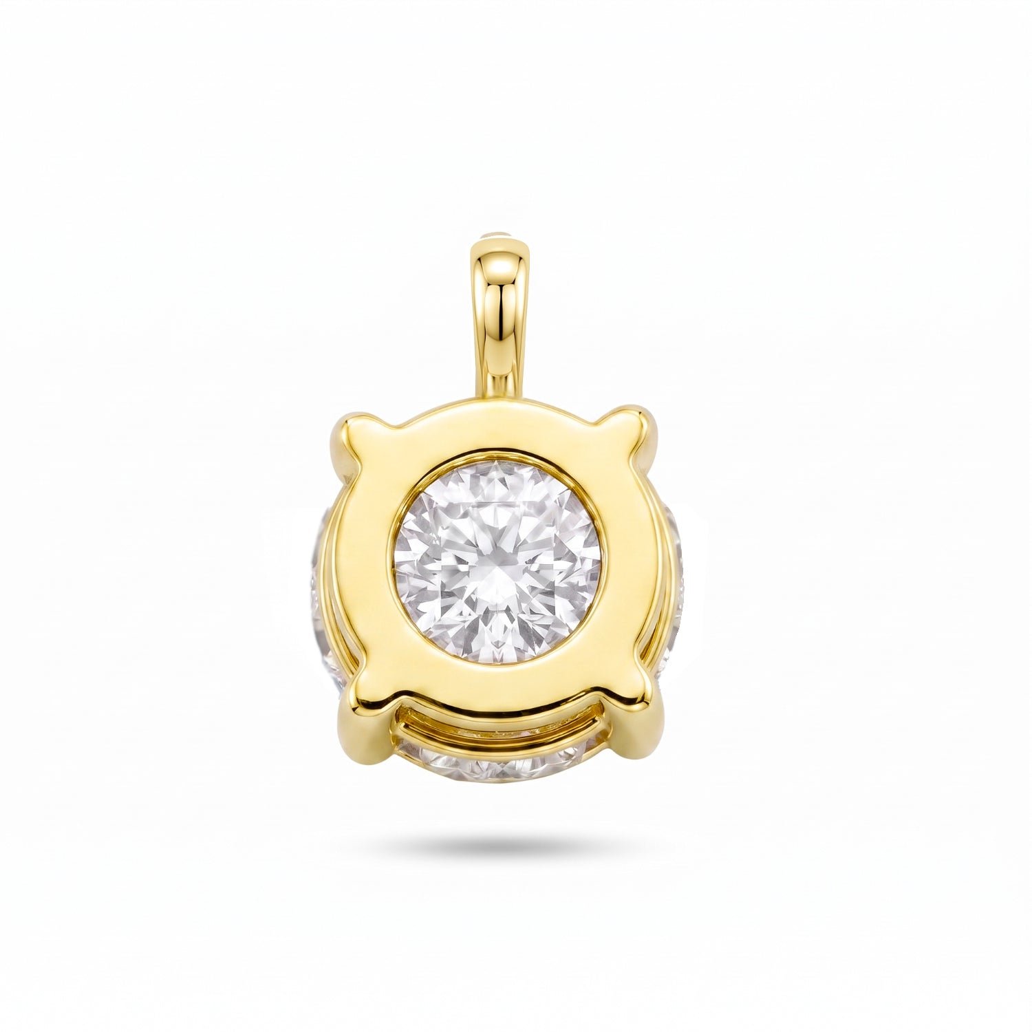 ペンダントトップのみ〖1ct / Fカラー VS1/エクセレントカット〗ラボグロウンダイヤモンド  ※チェーンは付きません｜プラチナ900 / K18イエローゴールド｜ラウンドブリリアント｜鑑定書付｜定番人気 受注制作／約50日でお届け｜NAYA-021a