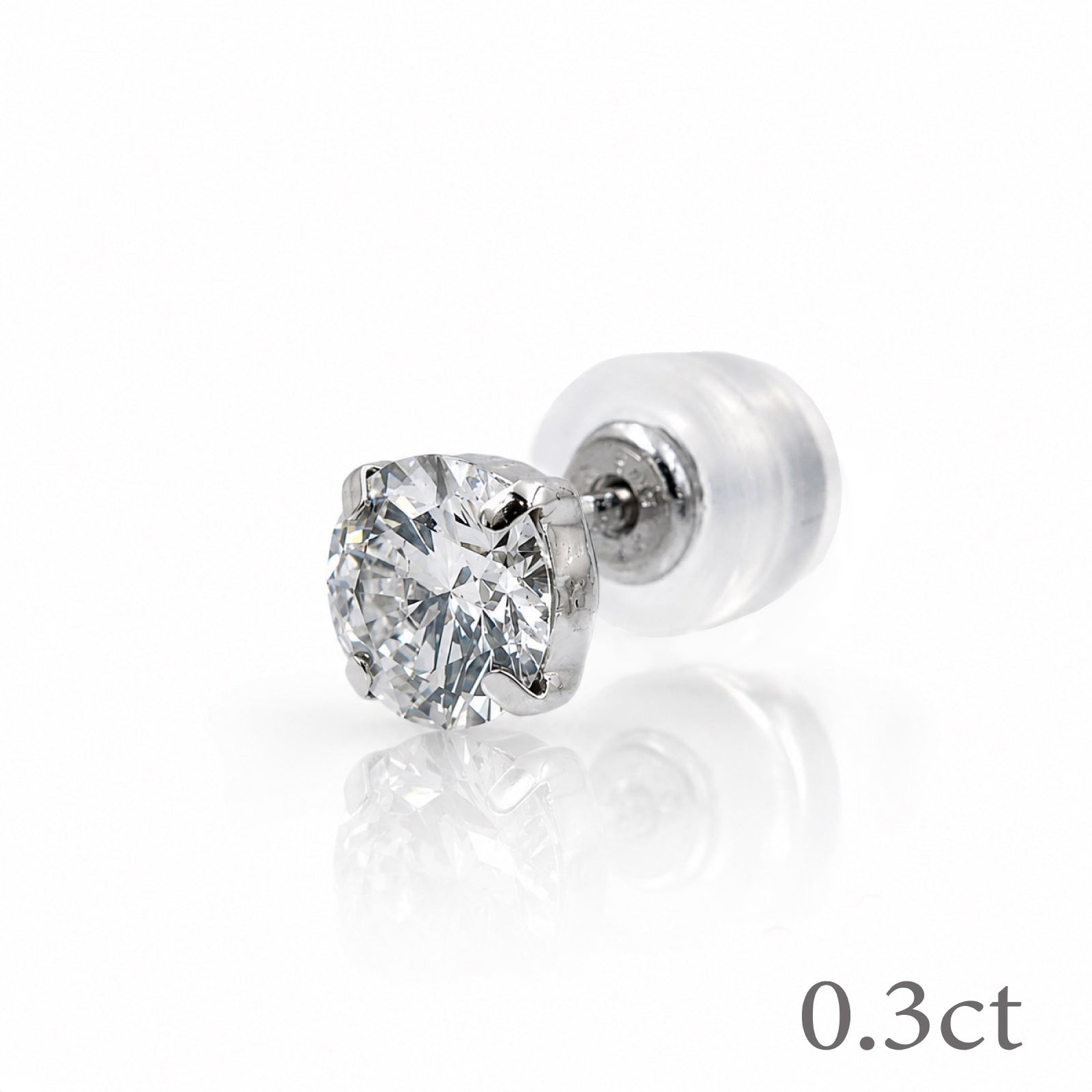〖0.3ct / Dカラー VVS/エクセレントカット〗ラボグロウンダイヤモンド ピアス片方｜プラチナ900 / K18イエローゴールド｜ラウンドブリリアント｜IGI鑑定書付き｜定番人気 ご注文後約30日～50日で納品｜NAYA-004