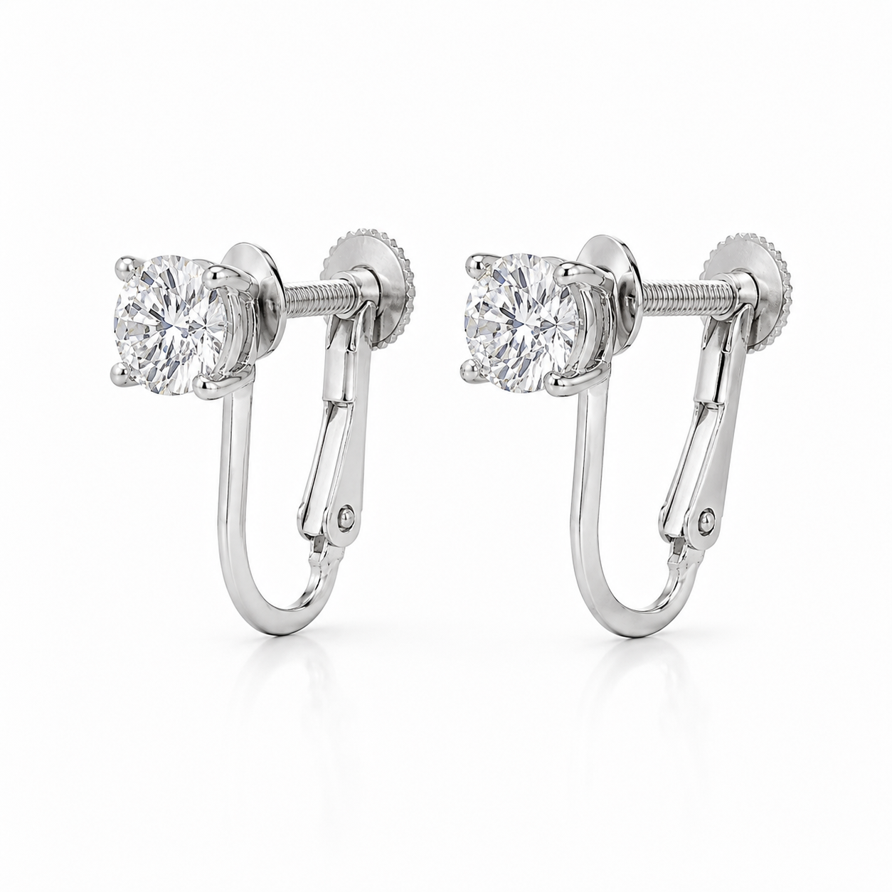 【お客様専用ページ】ラウンドブリリアント ピアスペア 0.5ct×2 Dカラー VVS2 IGI付 ＋ テニスピアス 0.15ct×2 8コマ｜PT900 イヤリング加工（ネジバネ式）