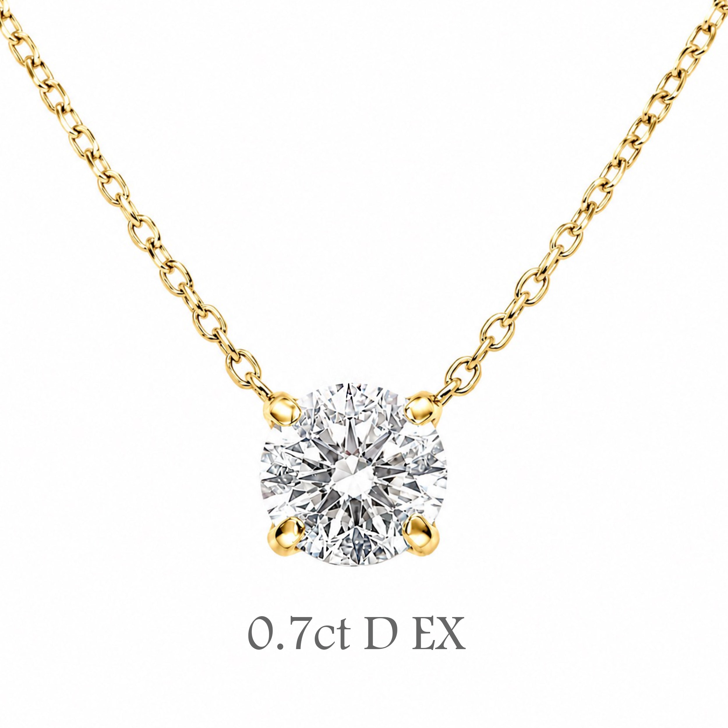 〖0.7ct / Dカラー/VVS2/エクセレントカット/鑑定書付き/二段腰〗ラボグロダイヤモンド ペンダント両吊りタイプ｜プラチナ900 / K18イエローゴールド｜ラウンドブリリアント｜鑑定書無し｜定番人気 受注制作／約50日でお届け｜NAYA-015