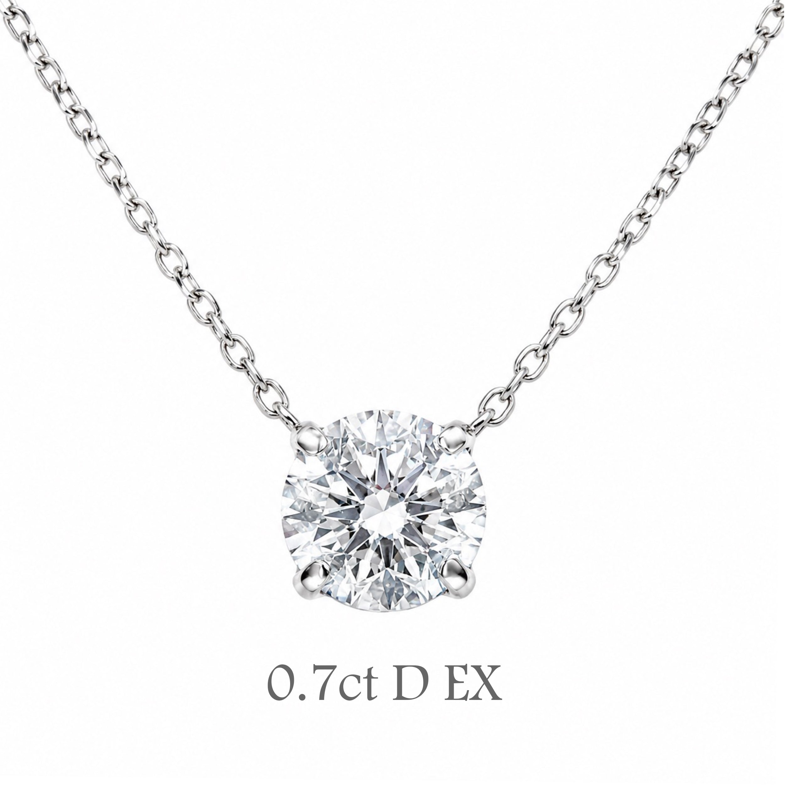 〖0.7ct / Dカラー/VVS2/エクセレントカット/鑑定書付き/二段腰〗ラボグロダイヤモンド ペンダント両吊りタイプ｜プラチナ900 / K18イエローゴールド｜ラウンドブリリアント｜鑑定書無し｜定番人気 受注制作／約50日でお届け｜NAYA-015
