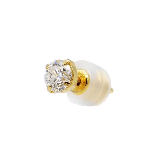 〖0.7ct ×2p/ Fカラー VS1/エクセレントカット〗ラボグロウンダイヤモンド ピアスペア｜K18イエローゴールド｜ラウンドブリリアント｜鑑定書無し｜定番人気 ご注文後約30日～50日で納品｜NAYA-014b