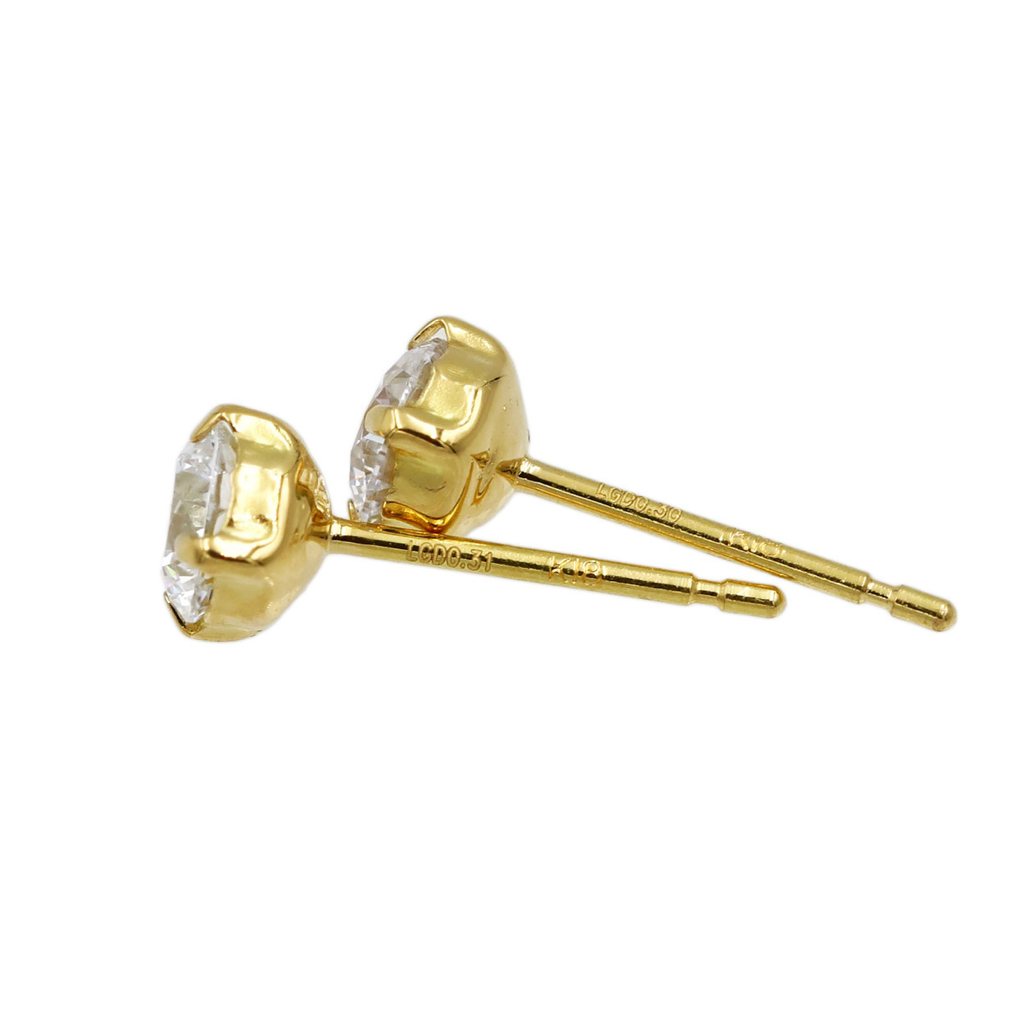 サイトリニューアル記念特別セール〖0.3ct×2p / Fカラー VS1〗ラボグロウンダイヤモンド ピアスペア｜K18イエローゴールド｜ラウンドブリリアント｜鑑定書無し｜ご予約販売 6月中旬発送開始｜NAYA-002b