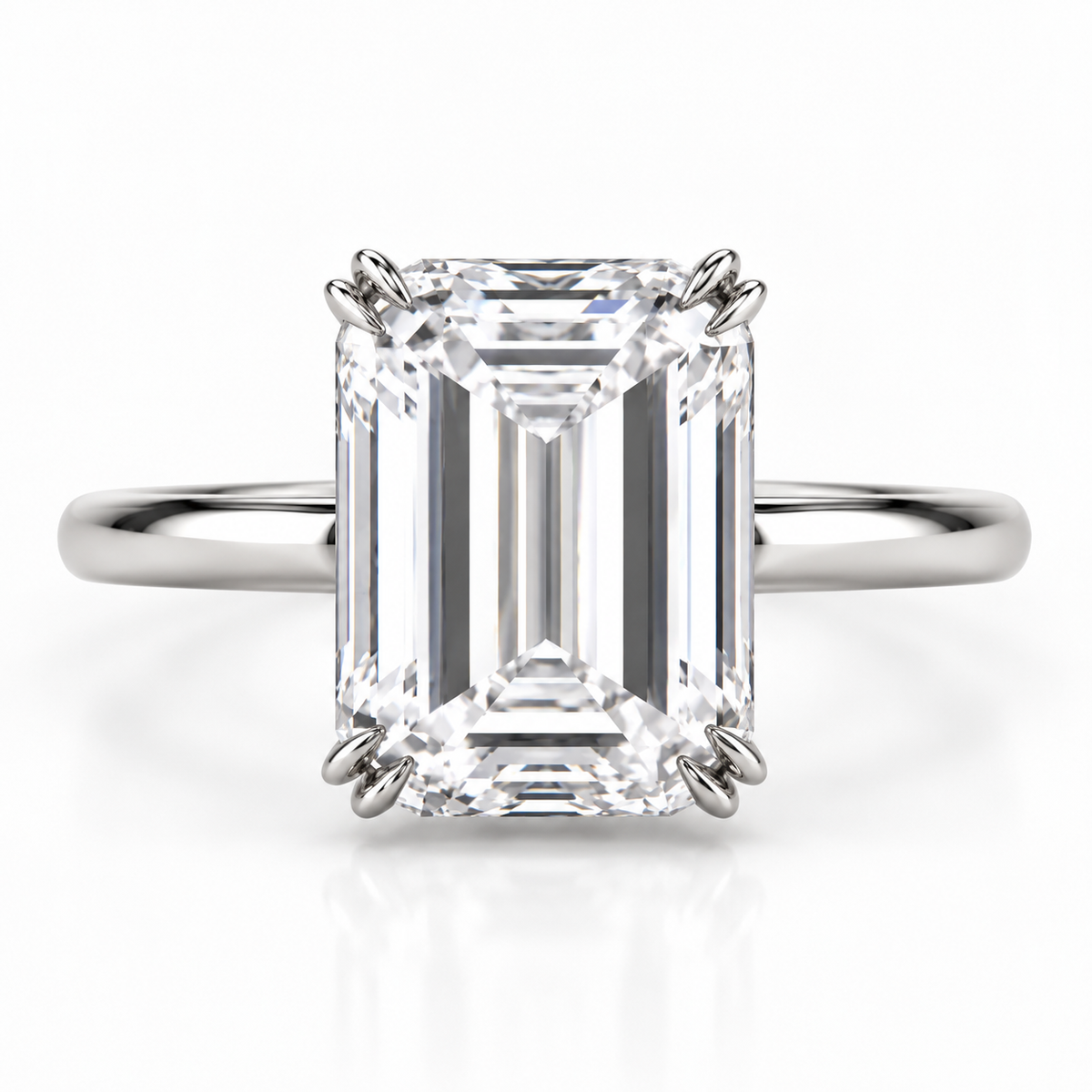 【お客様専用】〖3ct D VVS2 エメラルドカット〗シンプル4本爪リング PT950 IGI鑑定書付