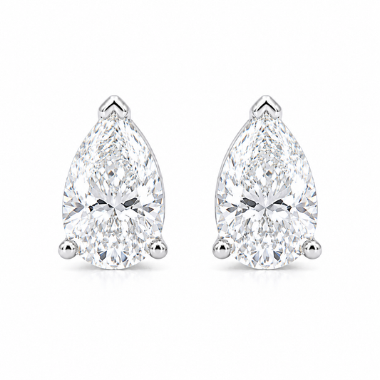 〖1ct / Dカラー VVS2〗ラボグロウンダイヤモンド ピアス｜両耳（ペア）｜ペアシェイプ｜プラチナ900｜IGI鑑定書付き｜ご注文から約50日後のお渡し リニューアル記念価格｜NAYA-0056