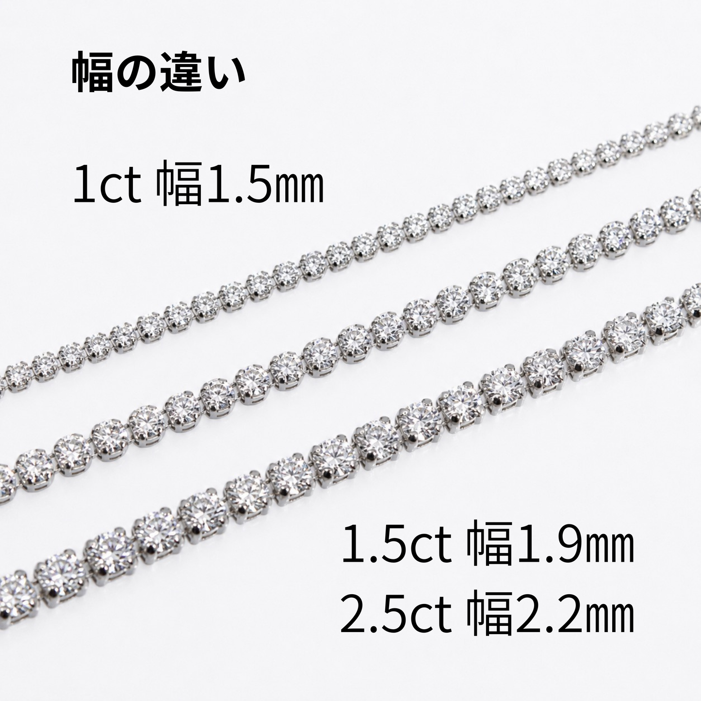 〖1.0ct〗ラボグロウンダイヤモンド テニスブレスレット｜プラチナ900｜FカラーVS1アップエクセレントカットType IIa  受注製造約50日