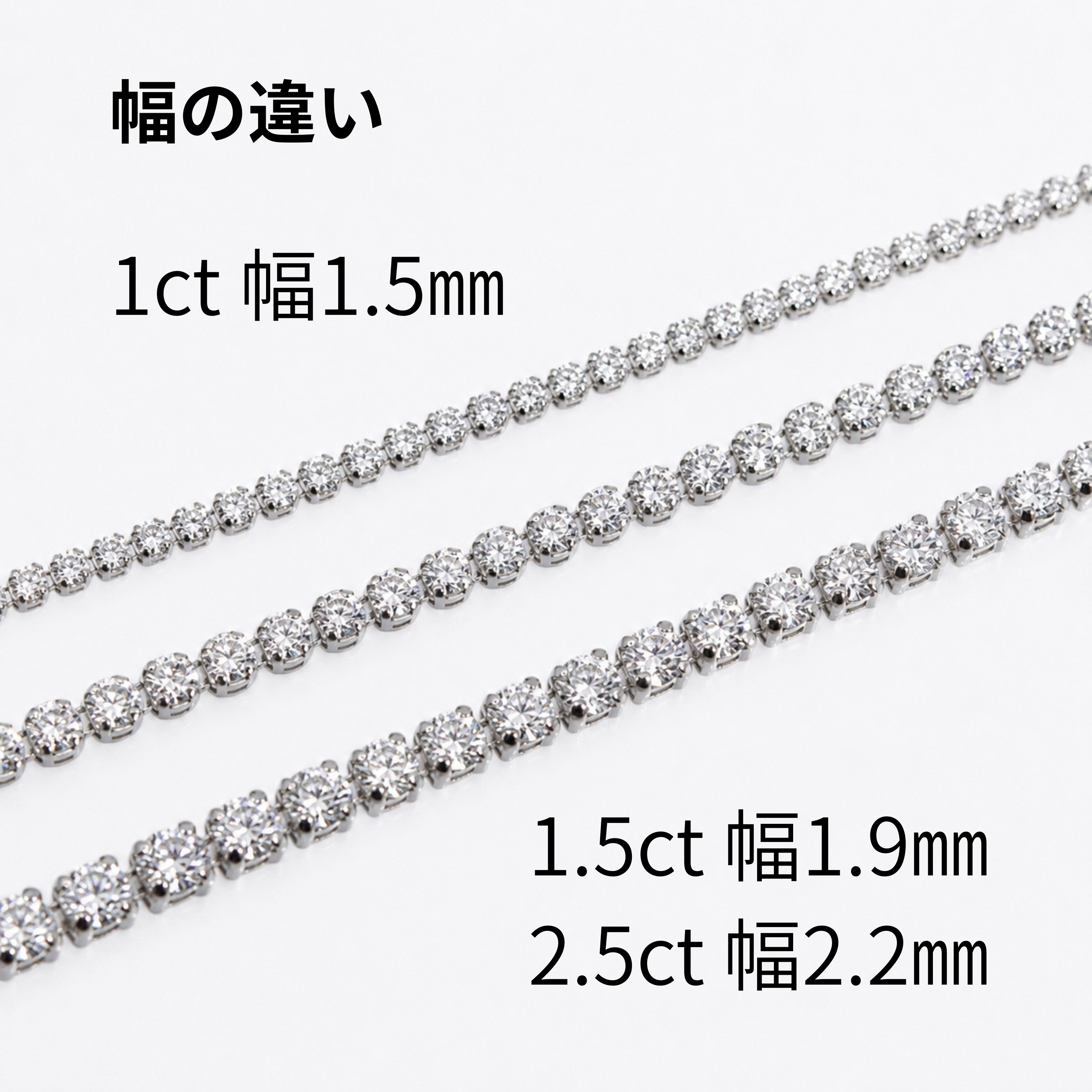 ラボグロウンダイヤモンド テニスブレスレット 1ct Fカラー VS1 プラチナ NAYA DIAMOND 画像6