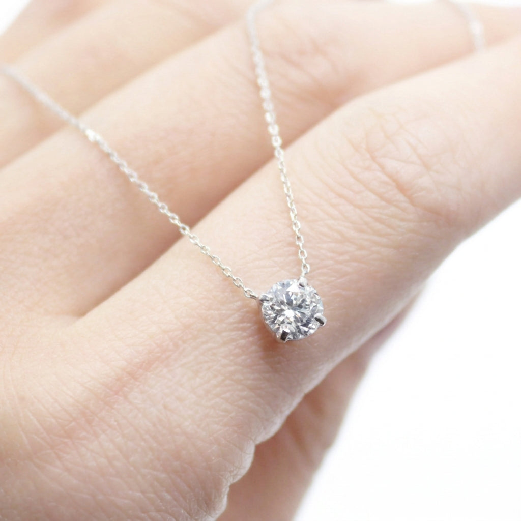 〖0.7ct / Fカラー VS1/エクセレントカット〗ラボグロダイヤモンド ペンダント両吊りタイプ｜プラチナ900 / K18イエローゴールド｜ラウンドブリリアント｜鑑定書無し｜定番人気 ご注文後約30日～50日で納品｜NAYA-015