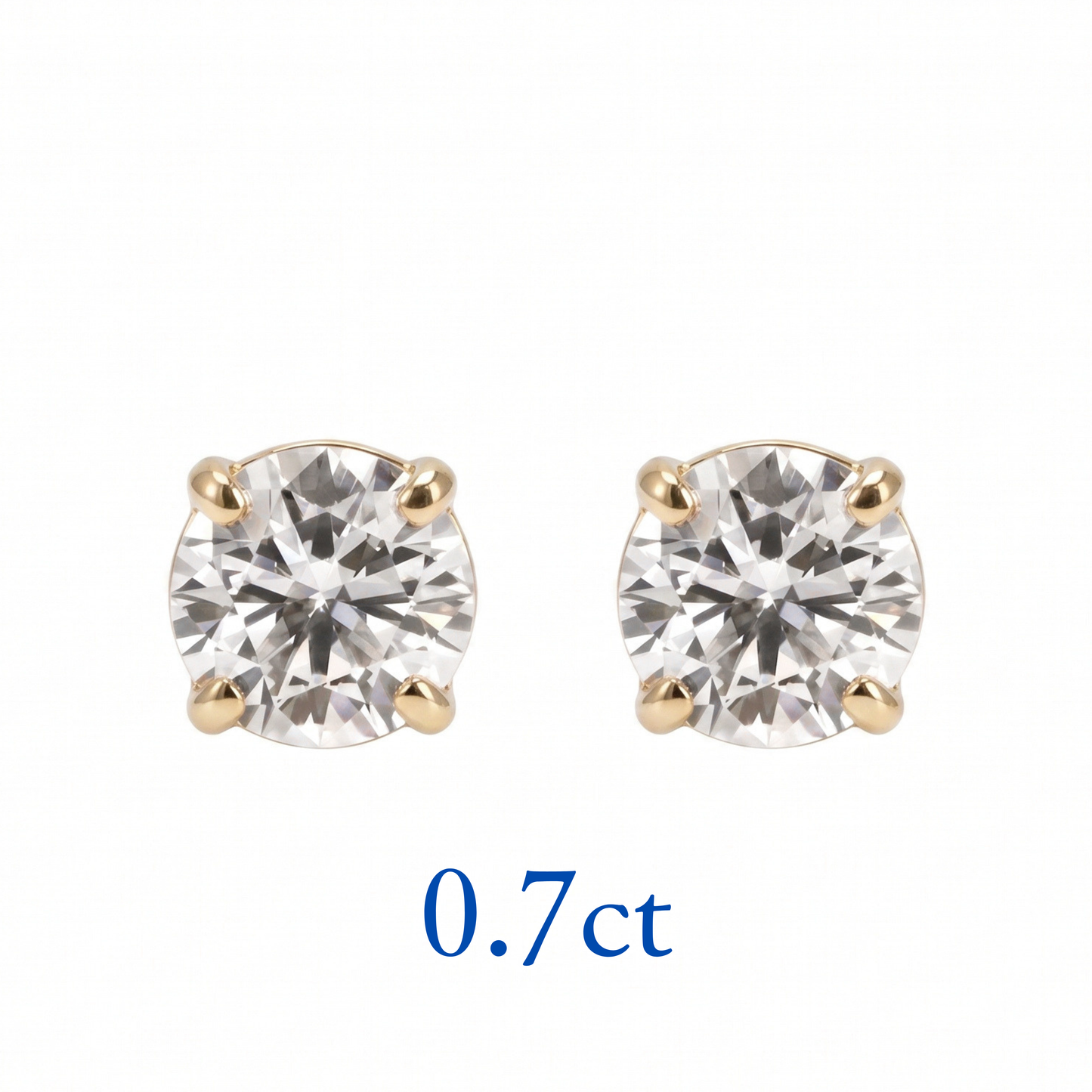 サイトリニューアル記念特別セール〖0.7ct ×2p/ Fカラー VS1〗ラボグロウンダイヤモンド ピアスペア｜K18イエローゴールド｜ラウンドブリリアント｜鑑定書無し｜ご予約販売 6月中旬発送開始｜NAYA-014b