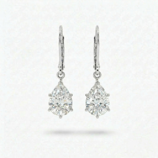 〖1ct×2 / Dカラー VS1〗ラボグロウンダイヤモンド ピアス｜プラチナ900｜ペアシェイプ｜IGI鑑定書付き -オーダー制作・納期1−2ヶ月　ND-E001