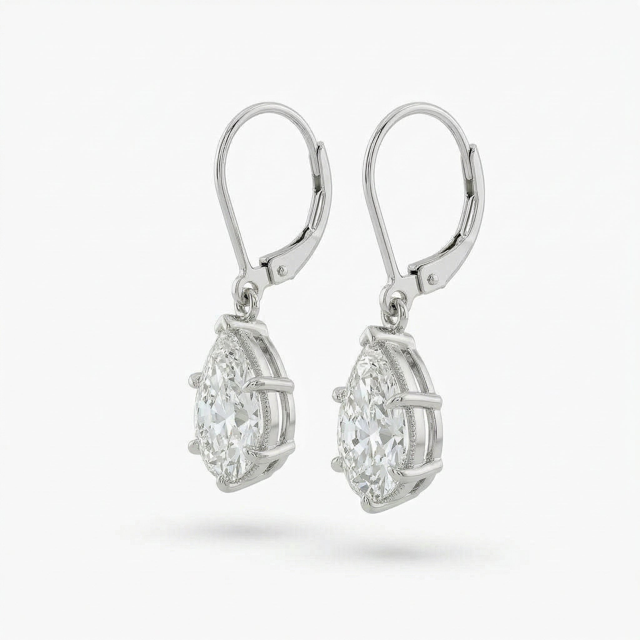 ラボグロウンダイヤモンド ピアス 1ct×2 Dカラー VS1 ペアシェイプ プラチナ NAYA DIAMOND 画像2