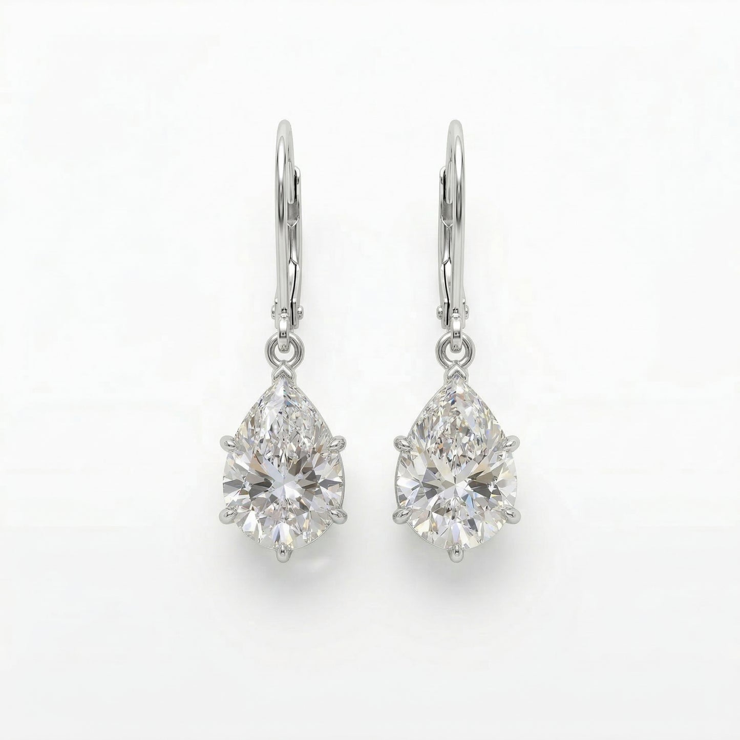 〖1ct×2 / Dカラー VVS1〗ラボグロウンダイヤモンド ピアス｜プラチナ900｜ペアシェイプ｜IGI鑑定書付き -オーダー制作・納期1−2ヶ月　ND-E002