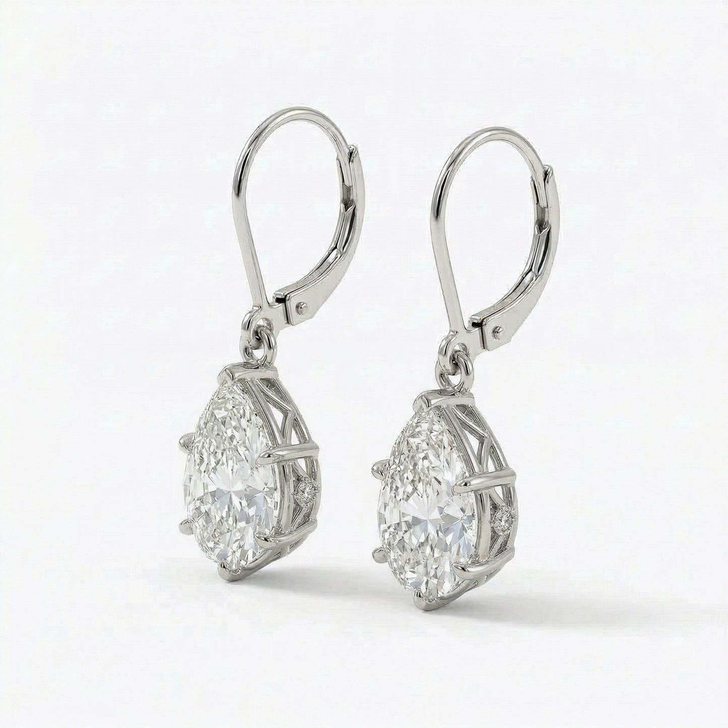 〖1ct×2 / Dカラー VVS1〗ラボグロウンダイヤモンド ピアス｜プラチナ900｜ペアシェイプ｜IGI鑑定書付き -オーダー制作・納期1−2ヶ月　ND-E002