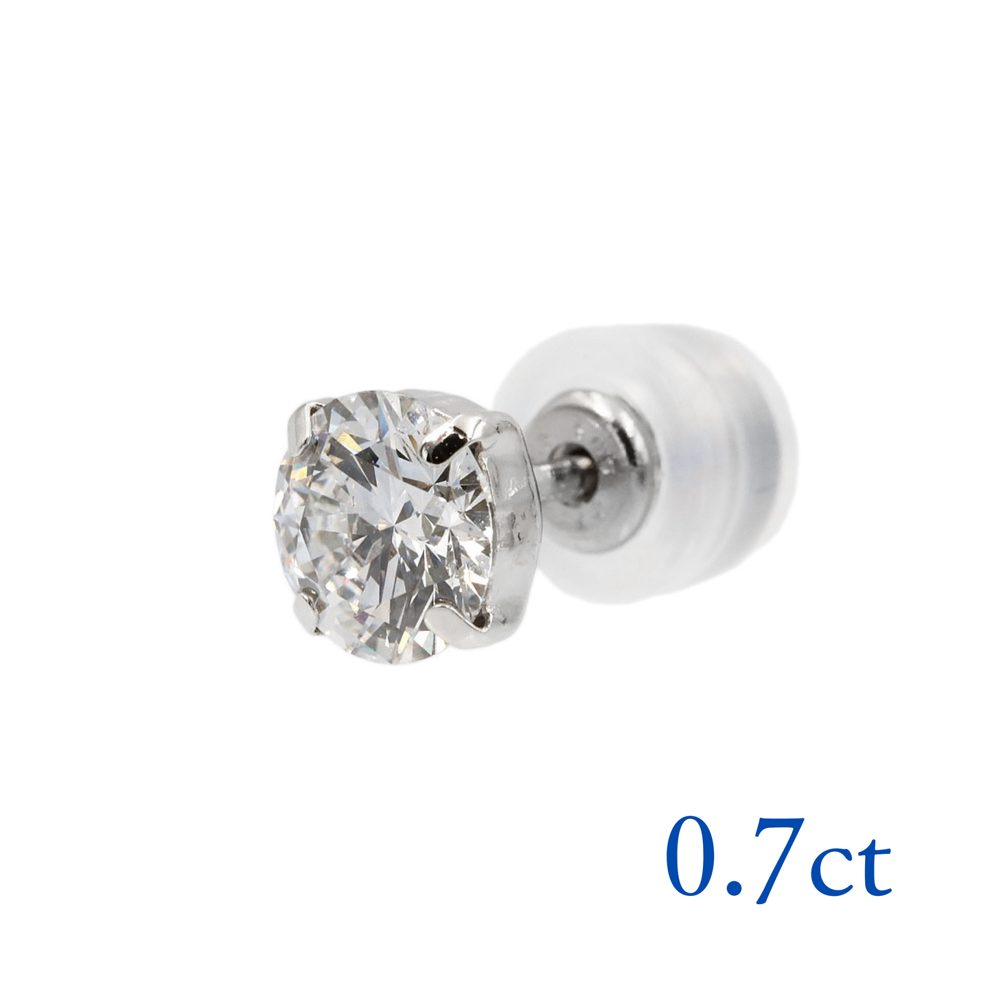 サイトリニューアル記念特別セール〖0.7ct / Dカラー VVS〗ラボグロウンダイヤモンド ピアス片方｜プラチナ900｜ラウンドブリリアント｜IGI鑑定書付き｜ご予約販売 6月中旬発送開始｜NAYA-016