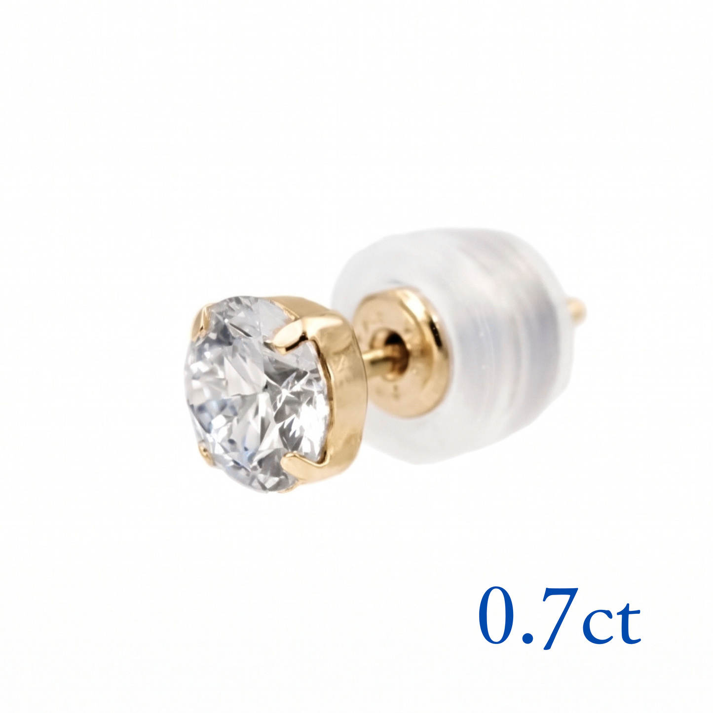 サイトリニューアル記念特別セール〖0.7ct / Dカラー VVS〗ラボグロウンダイヤモンド ピアス片方｜K18イエローゴールド｜ラウンドブリリアント｜IGI鑑定書付き｜ご予約販売 6月中旬発送開始｜NAYA-016b