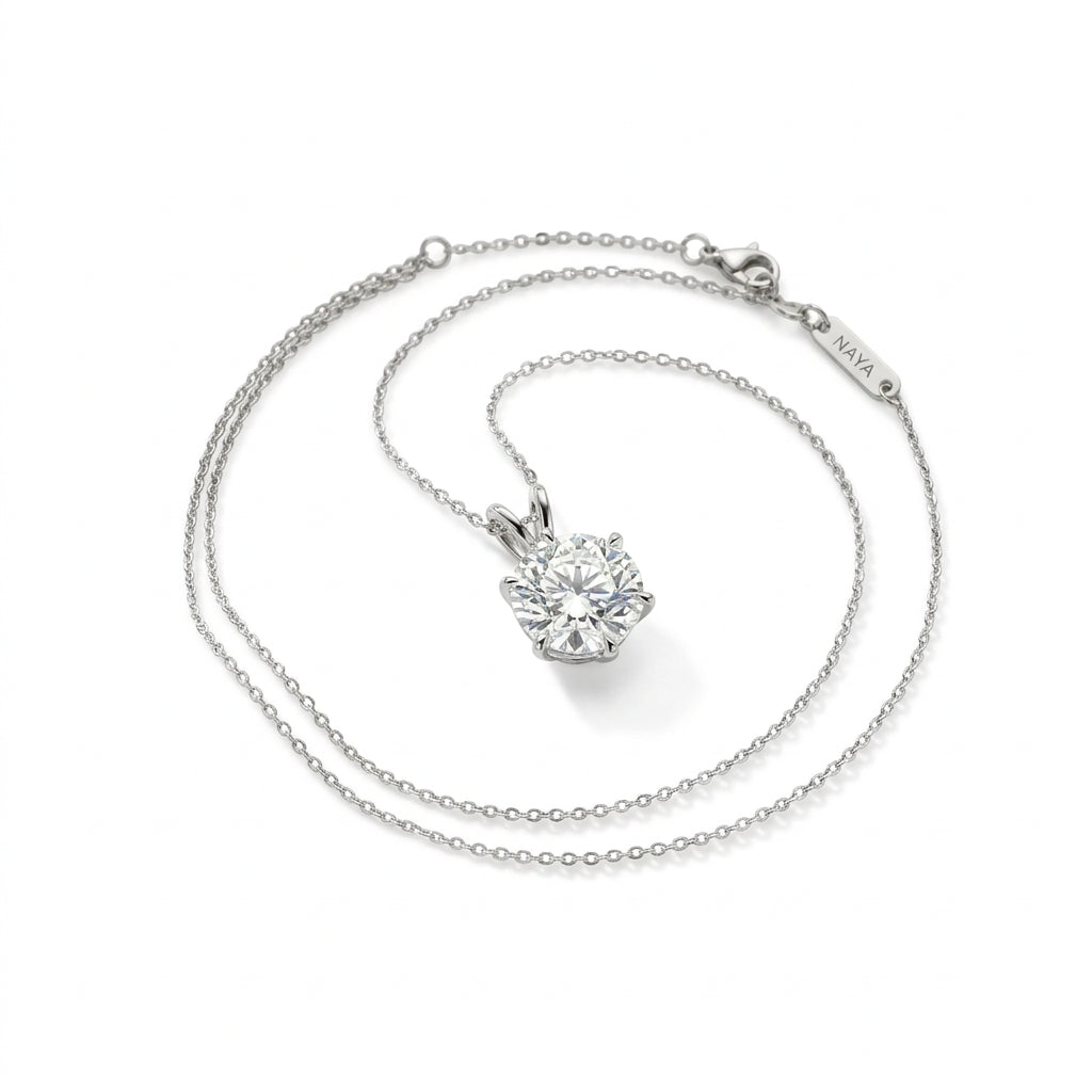 〖2ct / Dカラー VVS2〗ラボグロウンダイヤモンド ネックレス｜プラチナ900/850｜ラウンドブリリアント｜IGI鑑定書付き -オーダー制作・納期1−2ヶ月　ND-N002