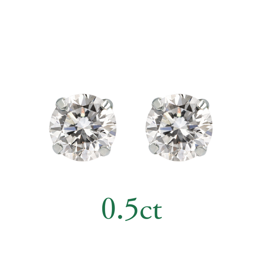 〖0.5ct×2p / Dカラー VVS〗ラボグロウンダイヤモンド ピアスペア｜プラチナ900｜ラウンドブリリアント｜IGI鑑定書付き｜定番人気 ご注文後約30日～50日で納品｜NAYA-011