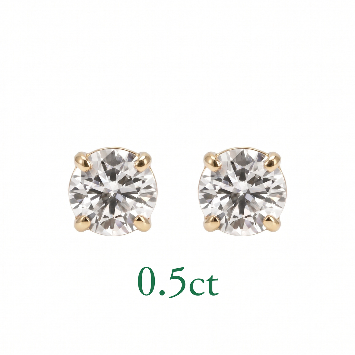 【お客様専用】0.5ct×2 K18イエローゴールド 4本爪ピアス ＋ 2mmフルエタニティリング K18イエローゴールド 8号｜おまとめ割
