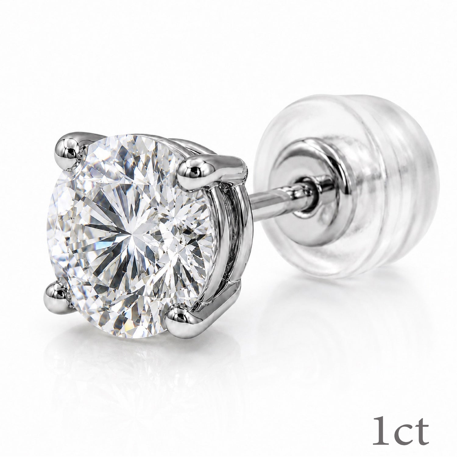 ラボグロウンダイヤモンド ピアス 1ct Fカラー VS1 ラウンドブリリアント プラチナ NAYA DIAMOND