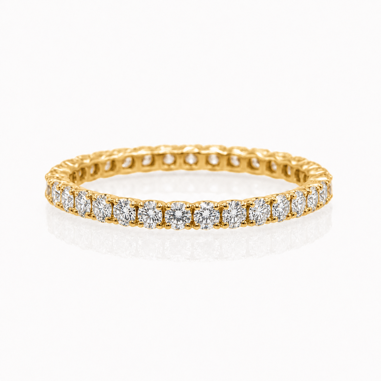 ラボグロウンダイヤモンド フルエタニティリング｜約1.3ct｜0.06ct×20ピース｜K18 イエローゴールド｜Fカラー VS1アップ エクセレントカット