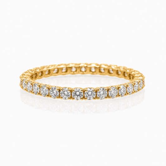 ラボグロウンダイヤモンド フルエタニティリング｜約1.3ct｜0.06ct×20ピース｜K18 イエローゴールド｜Fカラー VS1アップ エクセレントカット