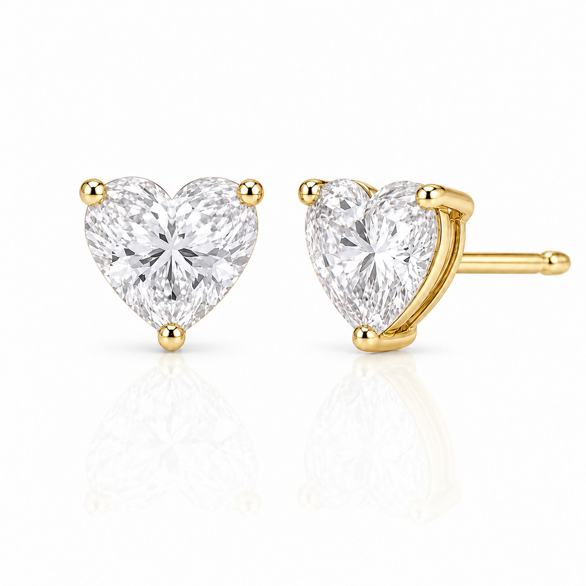 【お客様専用】ハートシェイプダイヤモンドピアス〖1ct×2石〗IGI鑑定書付｜DカラーVVS2｜K18イエローゴールド