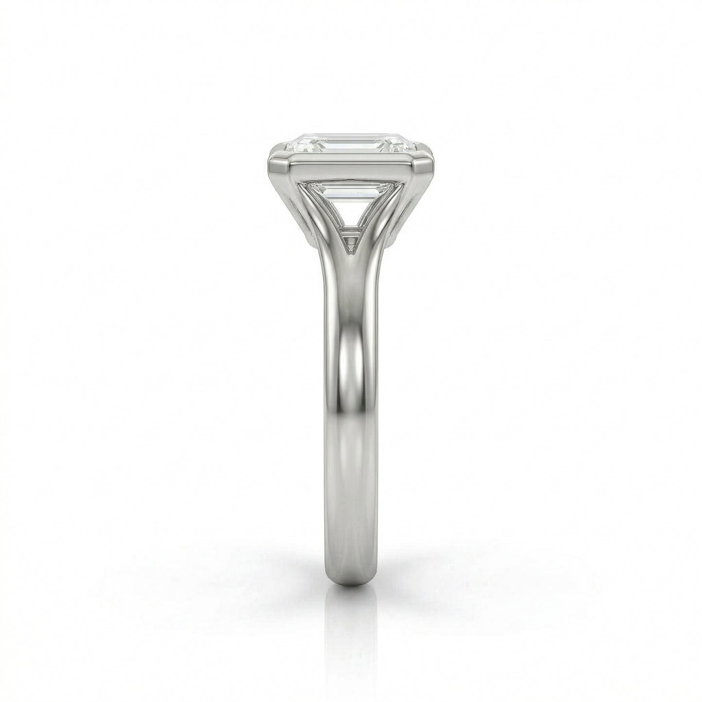 〖2ct / Dカラー VVS1〗ラボグロウンダイヤモンド リング｜プラチナ900｜エメラルドカット｜IGI鑑定書付き -オーダー制作・納期1−2ヶ月　ND-R006